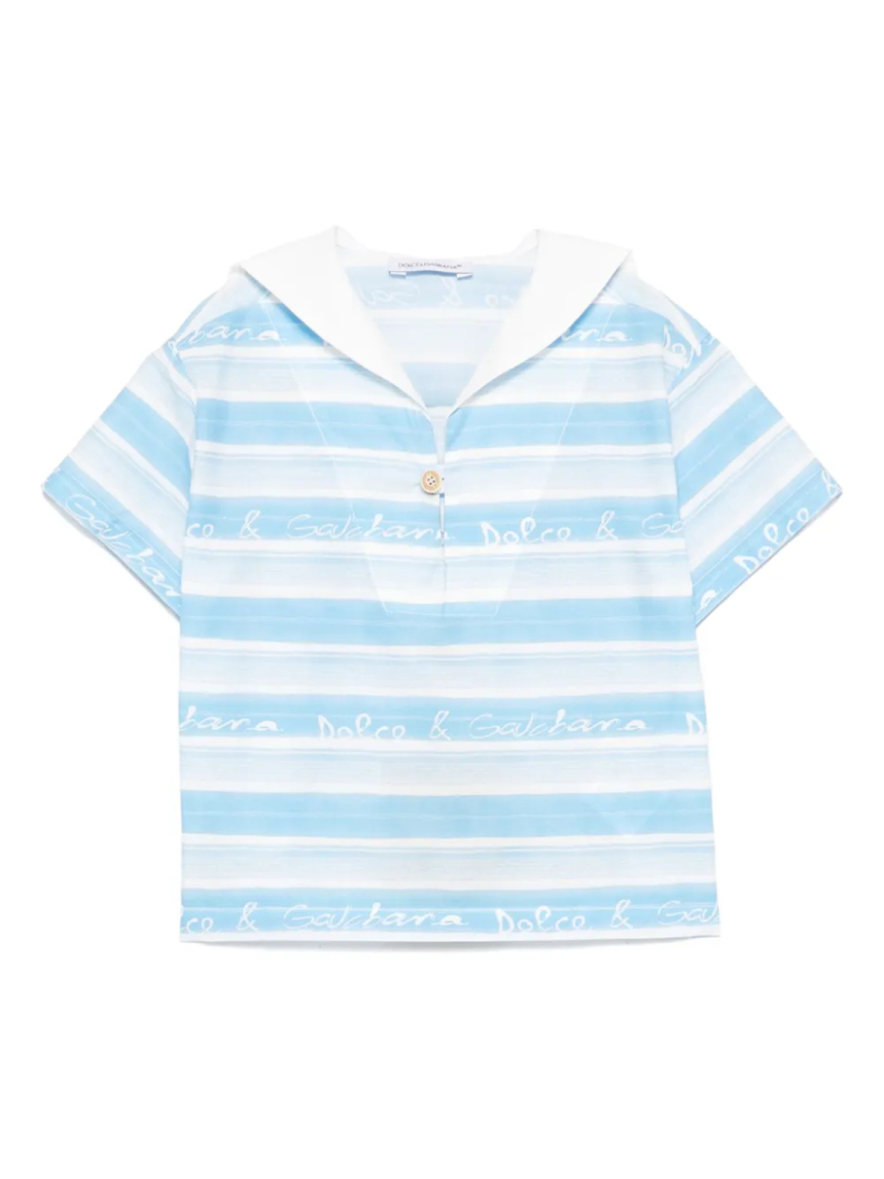 

Dolce & Gabbana Kids поплиновая рубашка в полоску, синий