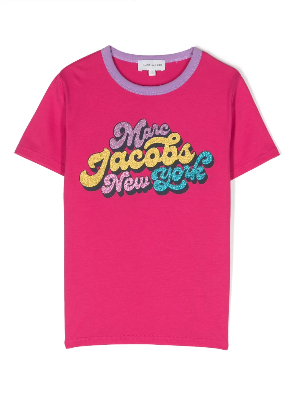 

Футболка с логотипом и блестками Marc Jacobs Kids, розовый