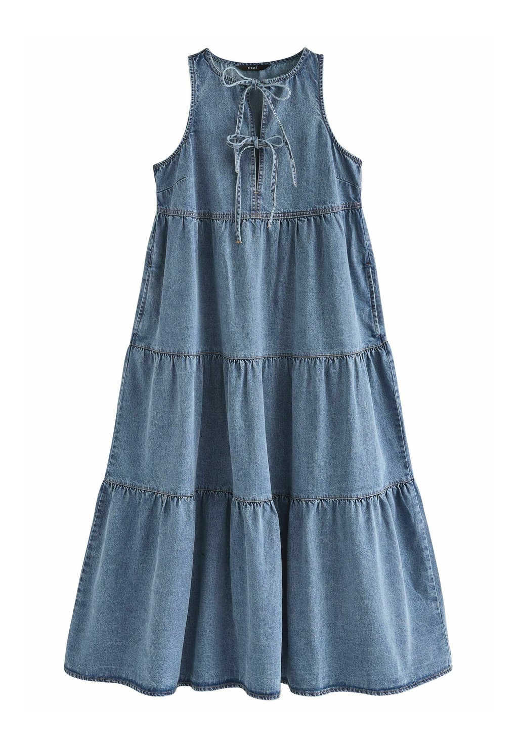 

Джинсовое платье REGULAR FIT -TIE FRONT SMOCK Next, синий