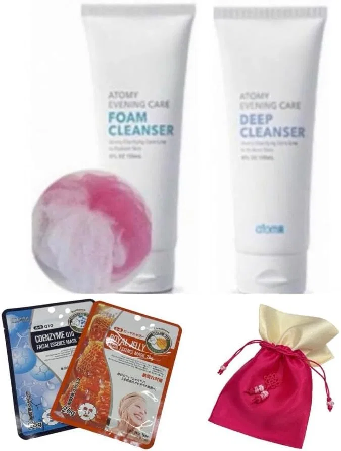 Набор — Для умывания: пенка и глубокое очищение Atomy Foam Deep Cleansing Set 150 мл x 2, белый