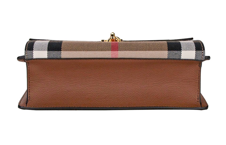 Burberry Кожаная сумка-мессенджер из коровьей кожи, через плечо, кроссбоди маленькая женская коричневая — фото 4