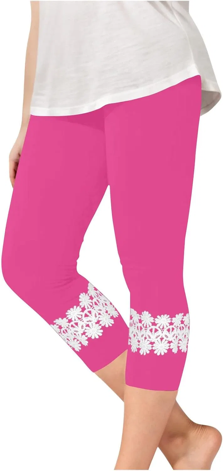 Детские леггинсы с кружевной отделкой, Hot Pink