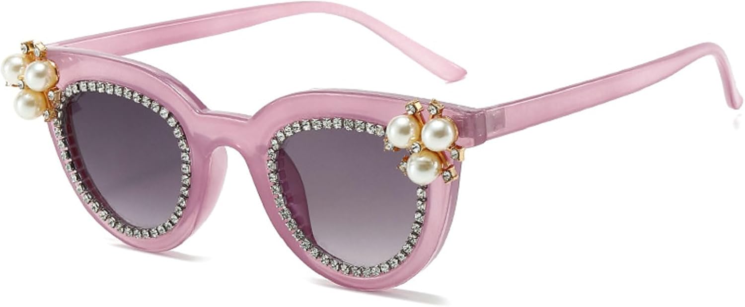 

Солнцезащитные очки «кошачий глаз» с перламутровыми стразами для женщин, блестящие бриллиантовые солнцезащитные очки для вечеринок, хрустальный декор, защита от УФ-излучения mincl, Purple