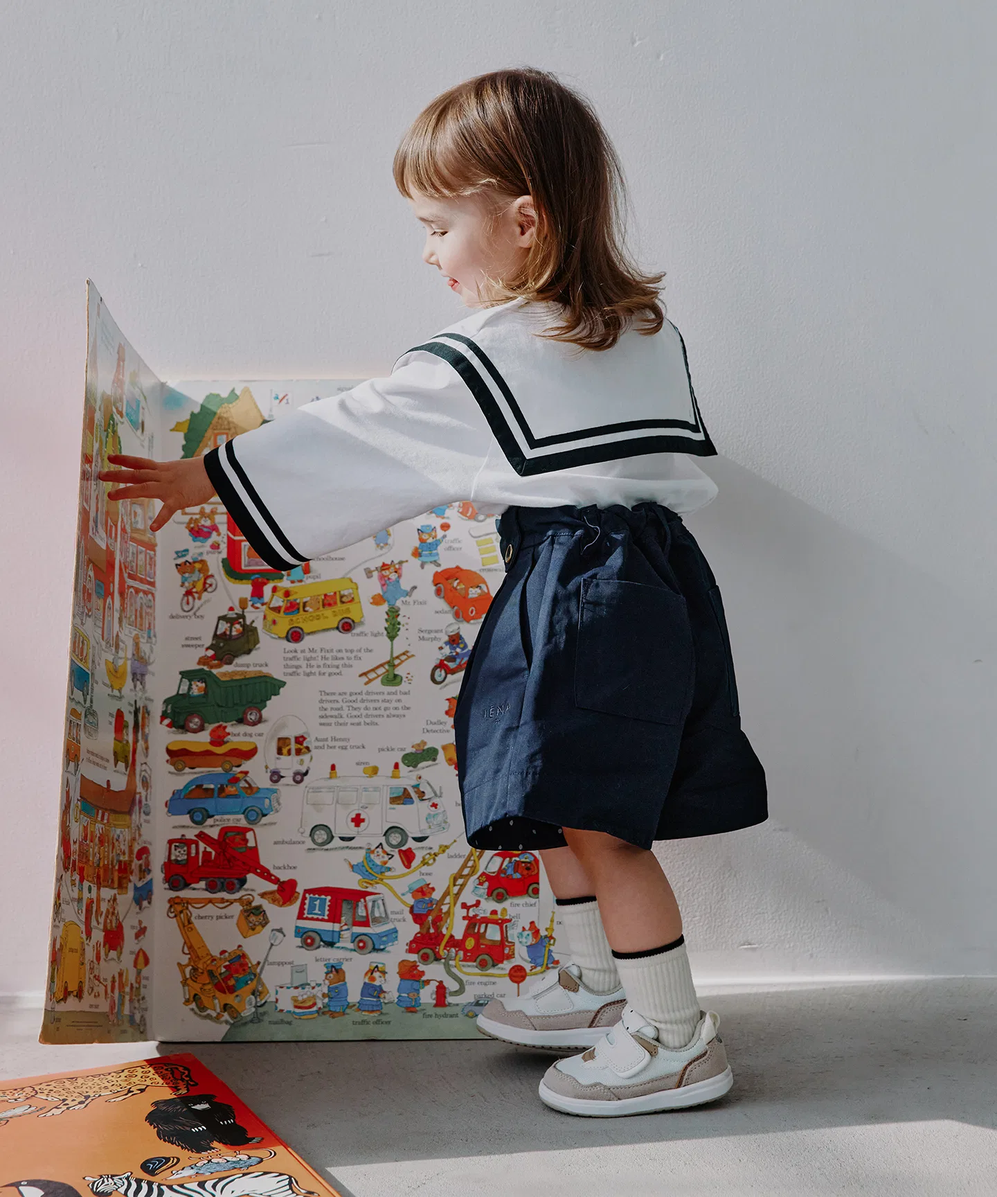 Женские чино-кюлоты IENA ENFANT с высокой талией тёмно-синие — фото 4
