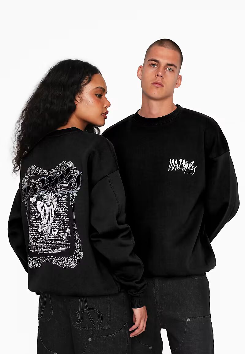 

Толстовка оверсайз Multiply Apparel Manuscript черного цвета
