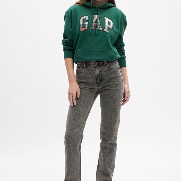 

Узорчатая толстовка с капюшоном и вышитым логотипом Gap, черный