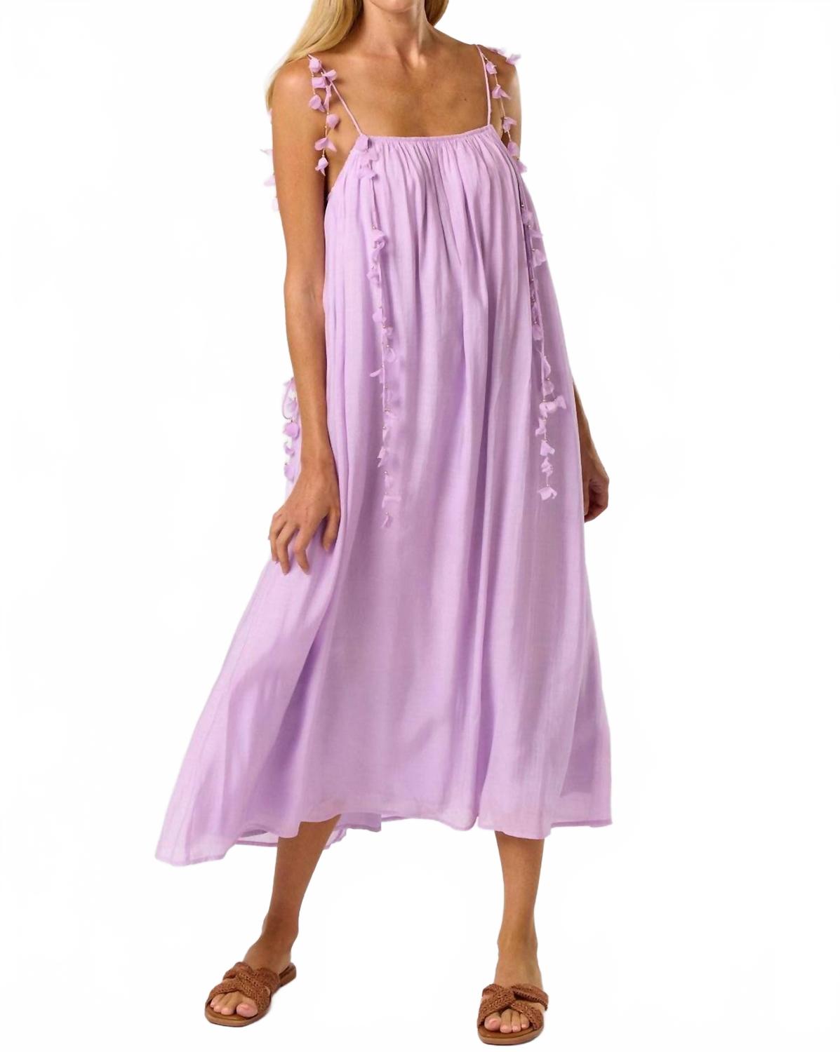 

Лавандовое миди-платье с цветочным принтом Lalavon