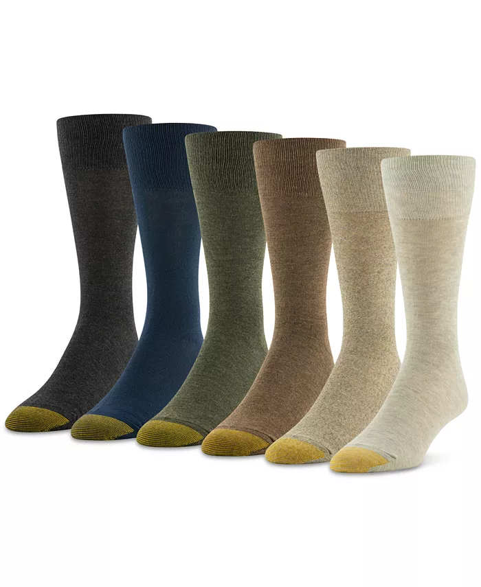 

Мужские носки Cambridge, 6 пар, однотонные Gold Toe, мультиколор