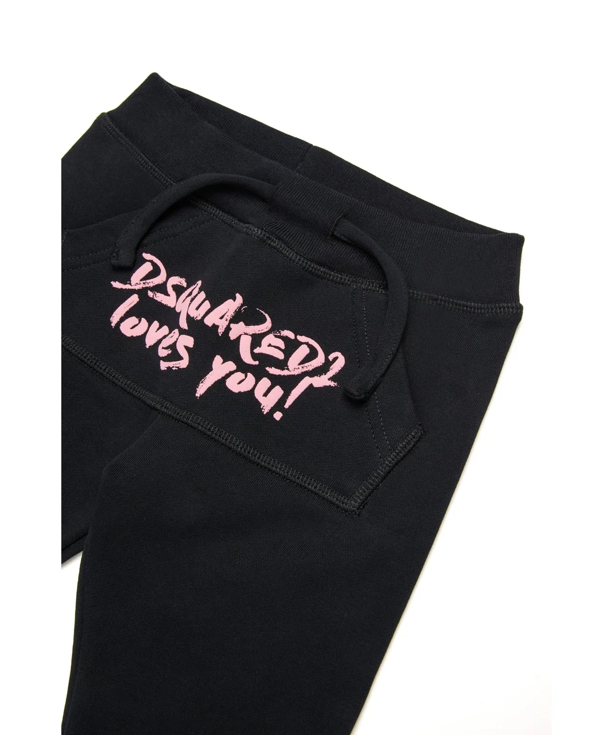 Детские спортивные штаны Dsquared2 с логотипом, хлопок, черные — фото 3