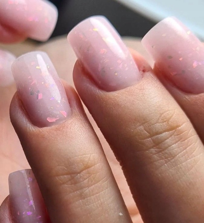 Excellent Pro Thixotropy Pink Builder Gel Pieces of Foil Cinderella Pink 50 г — фото 3