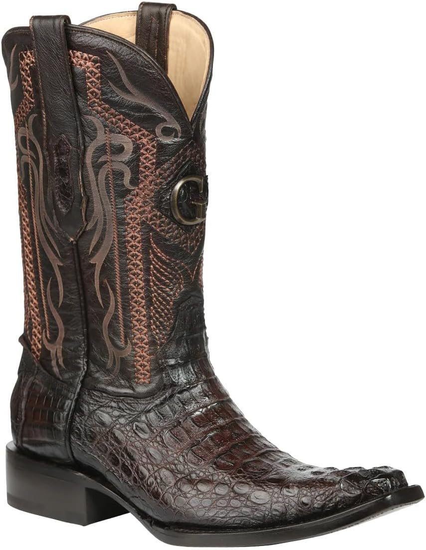 

Мужские экзотические ковбойские сапоги Men’s Exotic Caiman Nuca, коричневые, из премиальной кожи каймана Generic