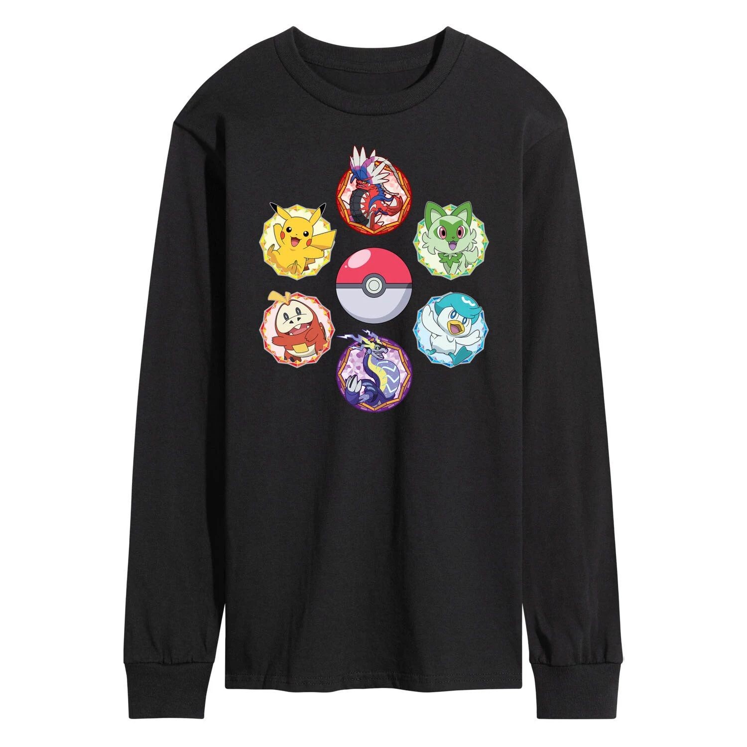 

Мужская футболка с длинными рукавами и рисунком Pokemon Sparkle Badges