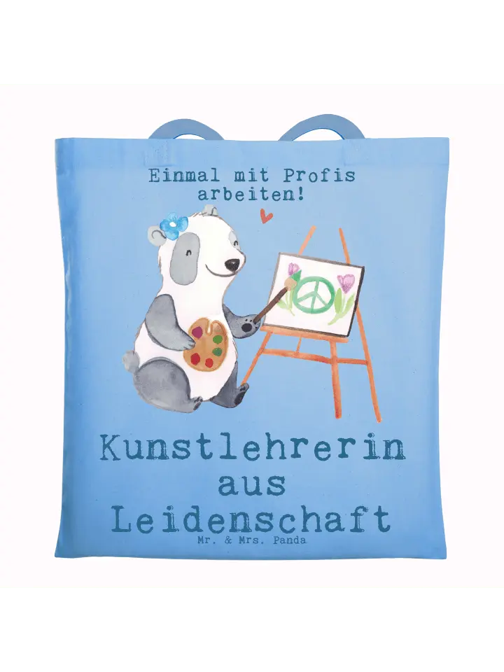 

Сумка для переноски Mr & Mrs Panda Kunstlehrerin Leidenschaft, небесно-синий