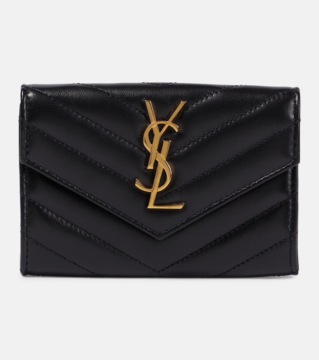 

Cassandre Маленький кожаный кошелек Saint Laurent, черный