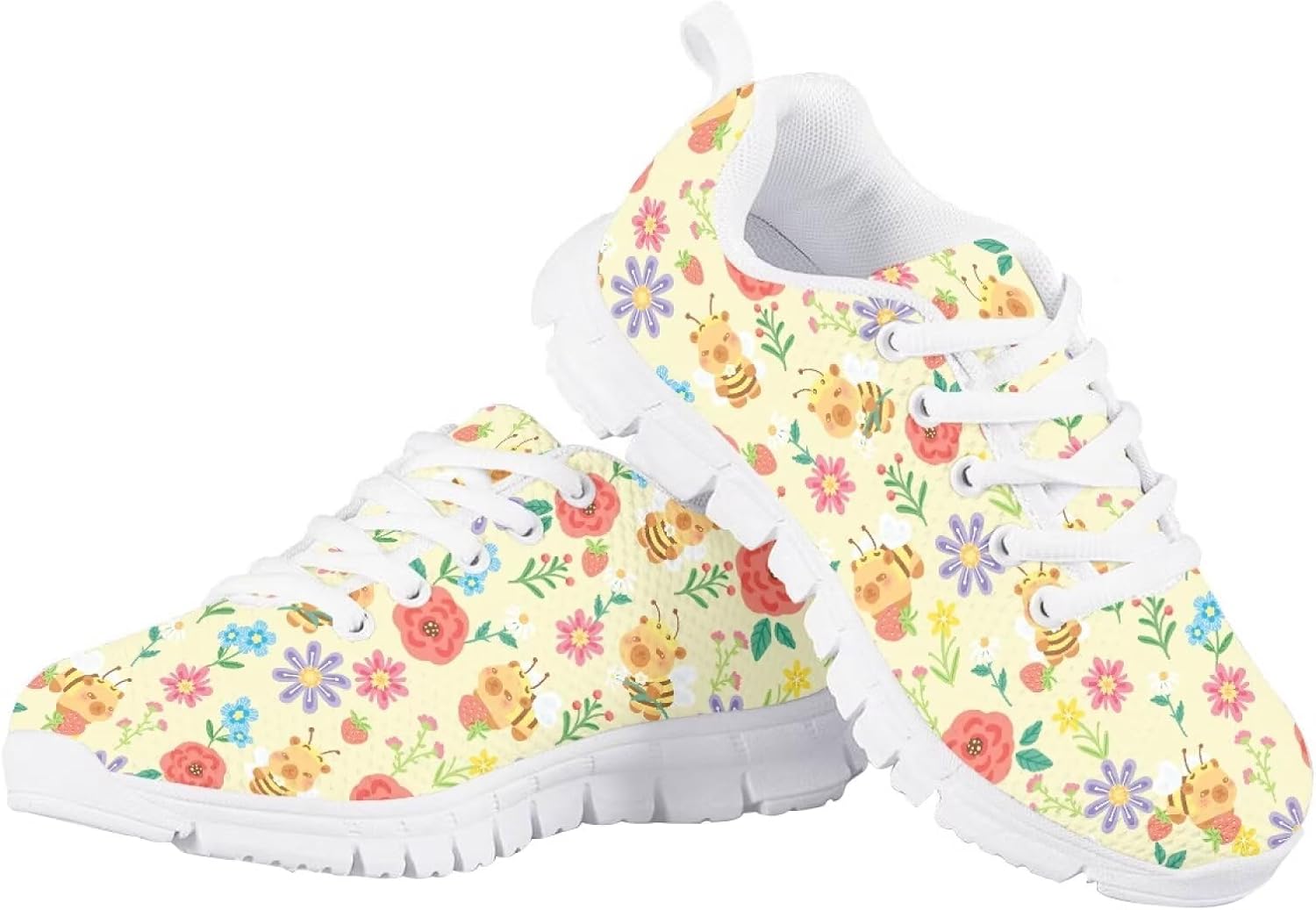 

Детские кроссовки для бега и прогулок, мультяшные, для мальчиков и девочек, теннисные кроссовки, спортивные, легкие, дышащие, из сетчатого материала, для малышей размер 11-13 / для больших детей размер 1-5 Quxjehoe, Bee Capybara