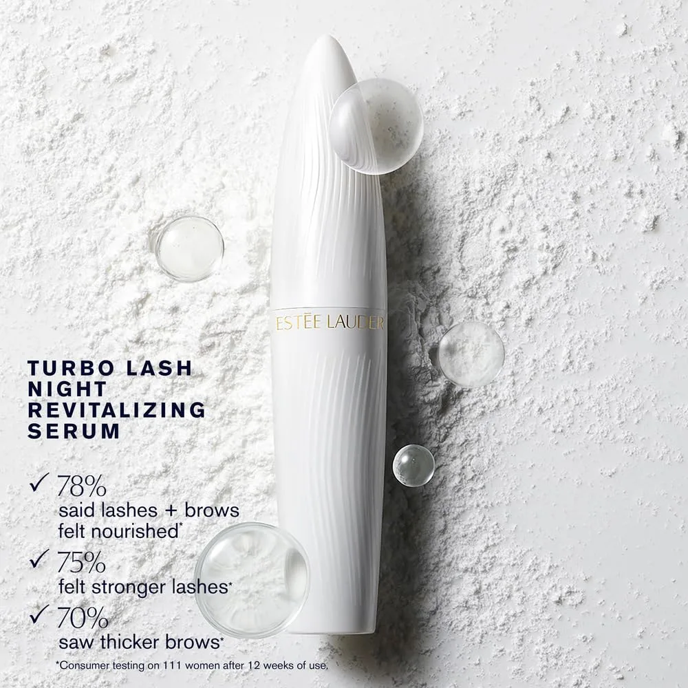 Сыворотка для ресниц и бровей Estée Lauder Turbo Lash Night Revitalizing Lash + Brow Serum с гиалуроновой кислотой | Для более крепких и густых ресниц и бровей, 0,2 жидких унции — фото 2