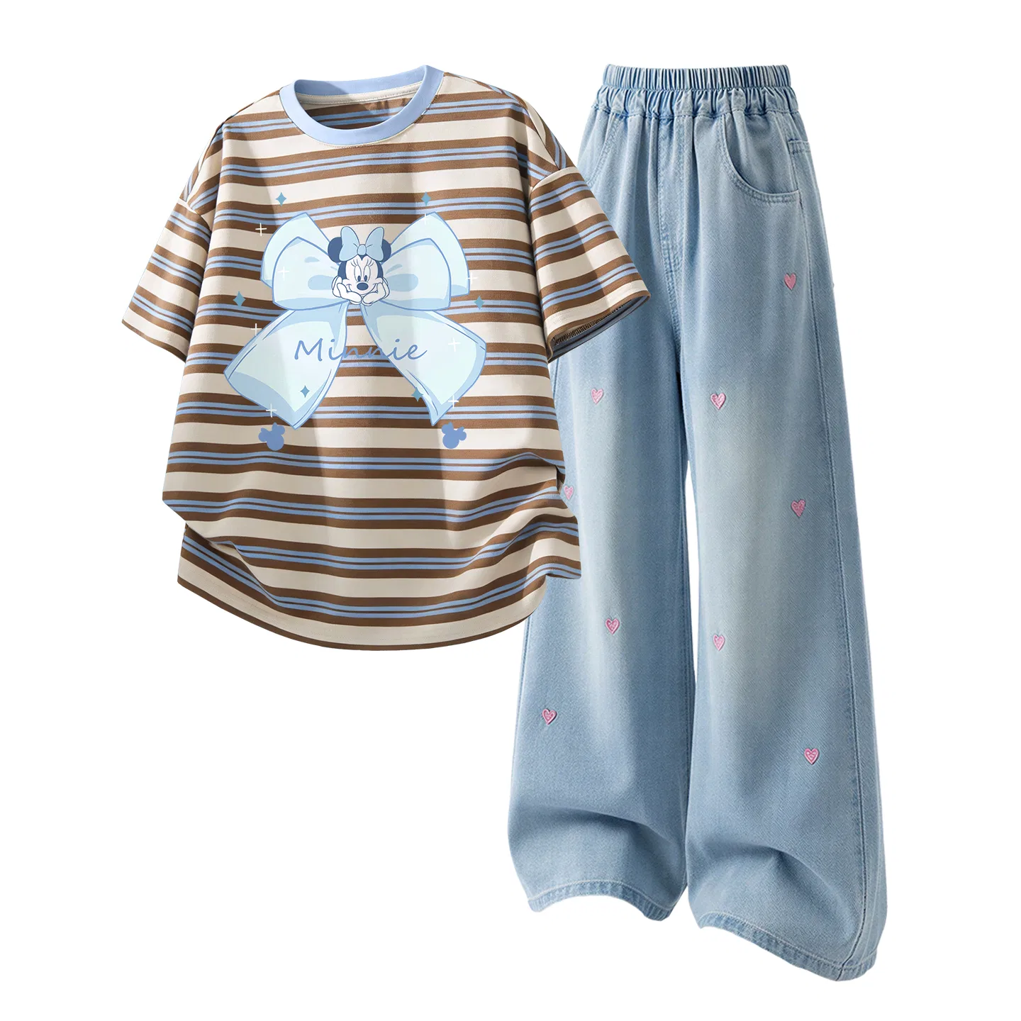 Детский спортивный костюм Casual Sportswear 2 Piece Set Disney, Di L Playful Blue Coffee+Solid Color Denim Light Blue — фото 3