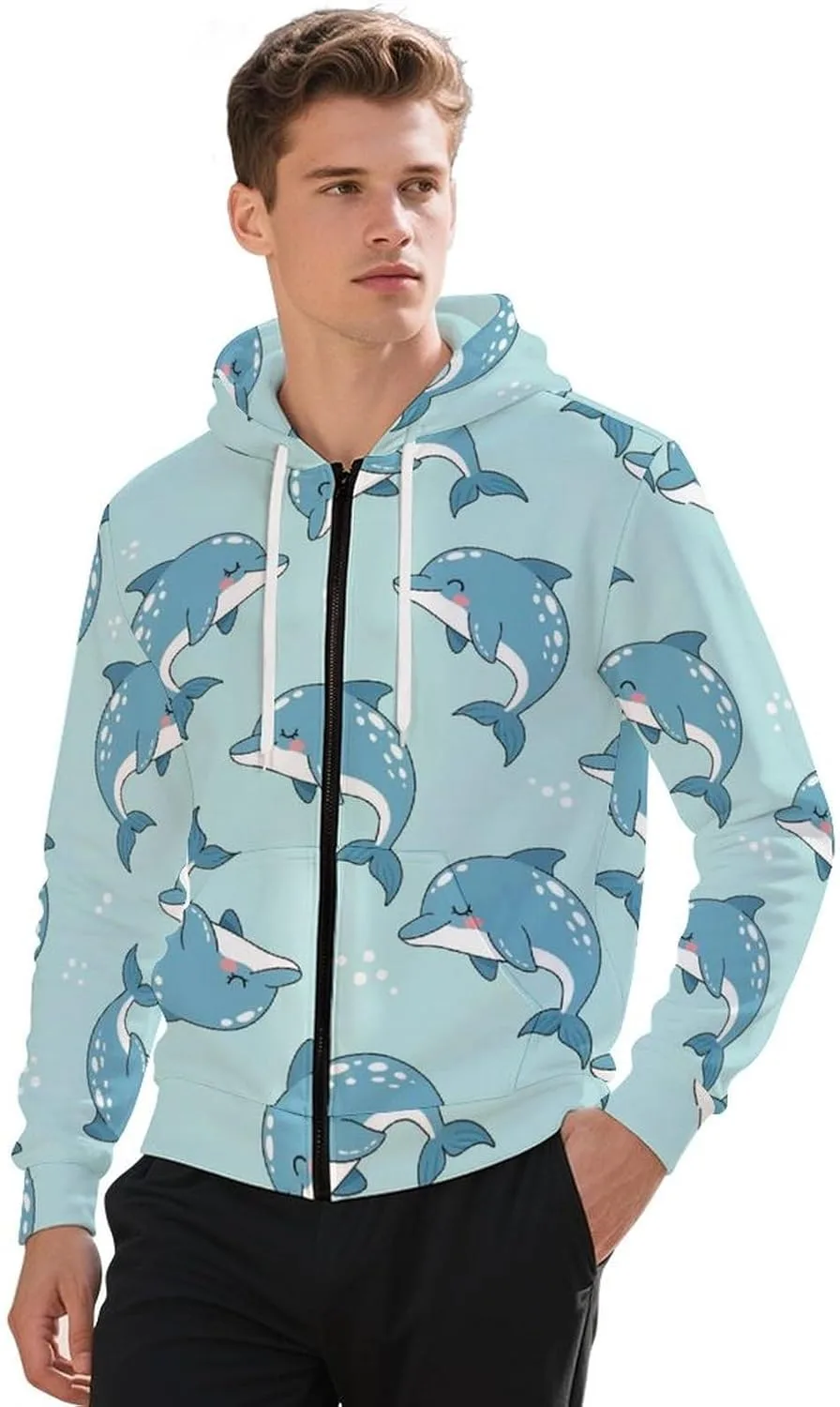 

Мужская худи на молнии с капюшоном и карманом GemGam