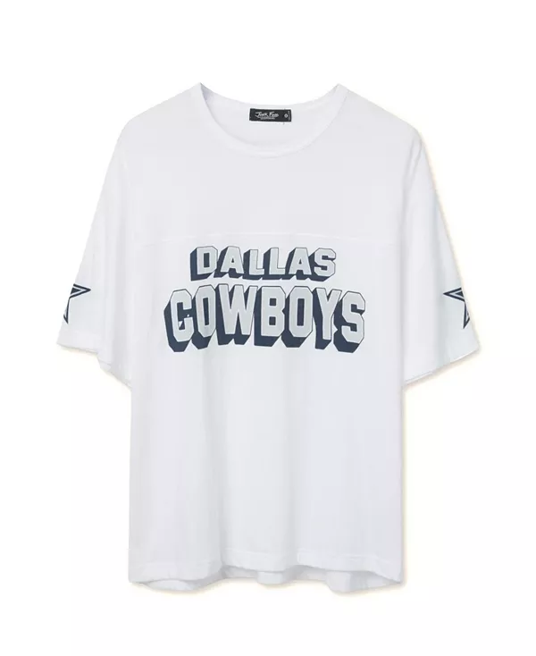 

Футболка унисекс с изображением полузащитника команды Dallas Cowboys из НФЛ Junk Food Clothing, белый