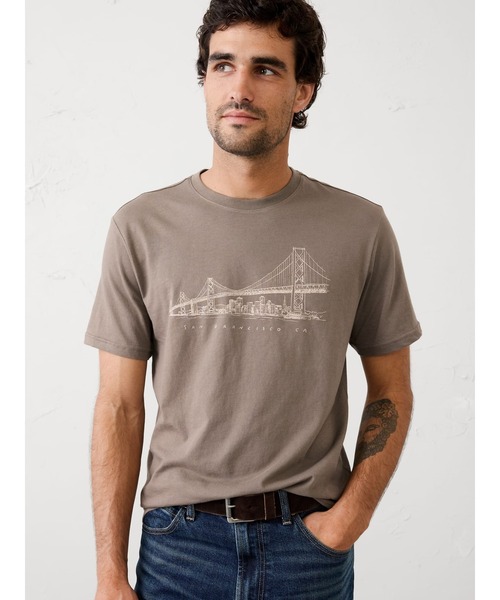 

BANANA REPUBLIC FACTORY STORE Футболка с принтом, Banana Republic, светло-коричневый