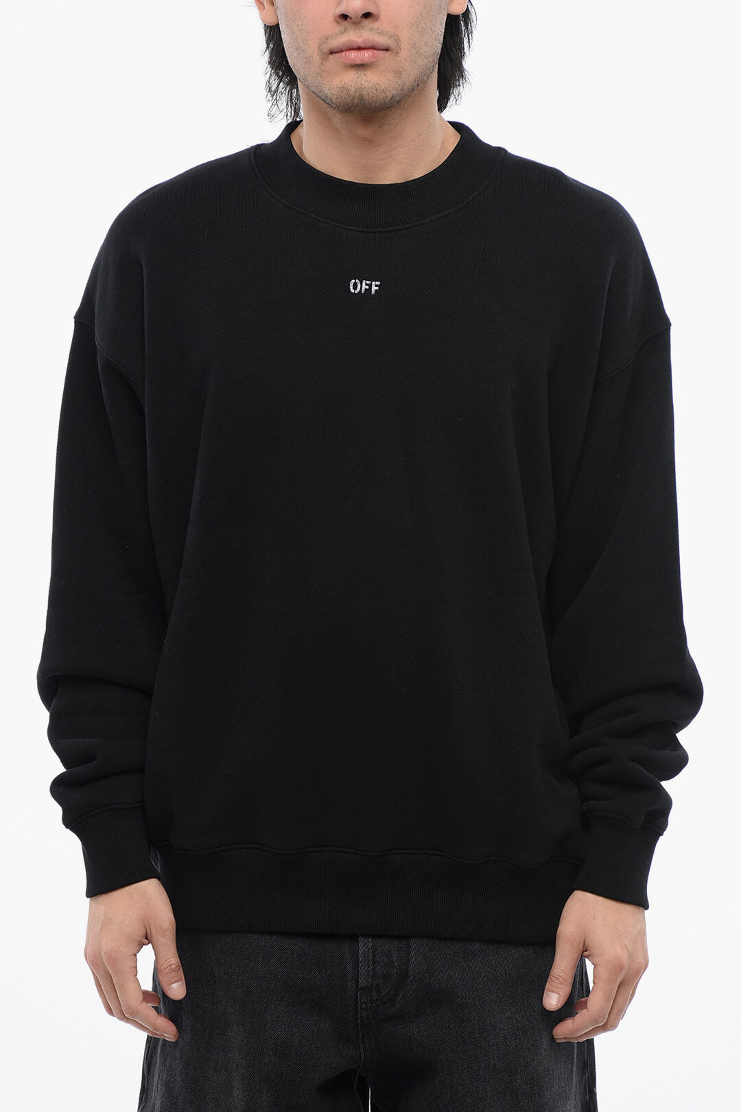 

Свитшот Off-White Cotton 23 Skate с круглым вырезом и контрастной вышивкой
