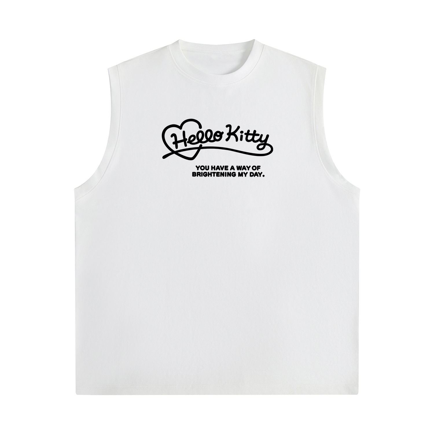 

Топ-майка unisex Hello Kitty Katy Cat Cinnamoroll Sanrio, белый/черный