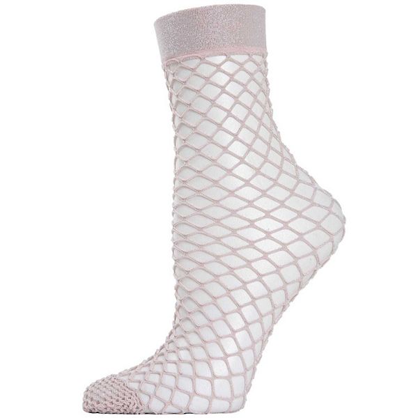 

Женский ажурный глиттерный носок-афгани Memoi, Peach Whip