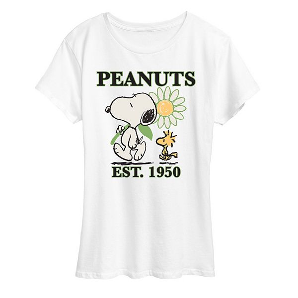 

Футболка с принтом Women's peanuts snoopy & woodstock flower est 1950 Licensed Character, White, Белый, Футболка с принтом Women's peanuts snoopy & woodstock flower est 1950 Licensed Character, White