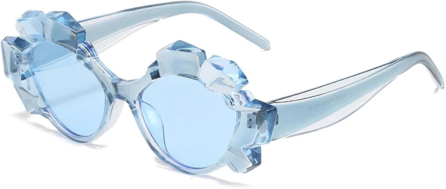 

Солнцезащитные очки «кошачий глаз» для женщин и мужчин, модные, роскошные, в стиле панк, стильные, для активного отдыха, вождения, путешествий, с защитой от УФ-излучения UV400 TKKTLLT, Blue Blue