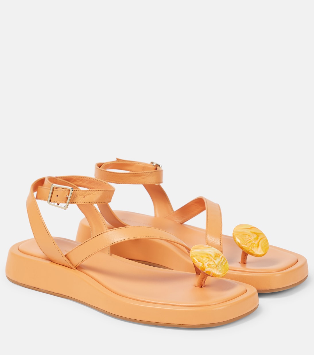 Кожаные сандалии Gia/Rhw Rosie 18 Gia Borghini, оранжевый