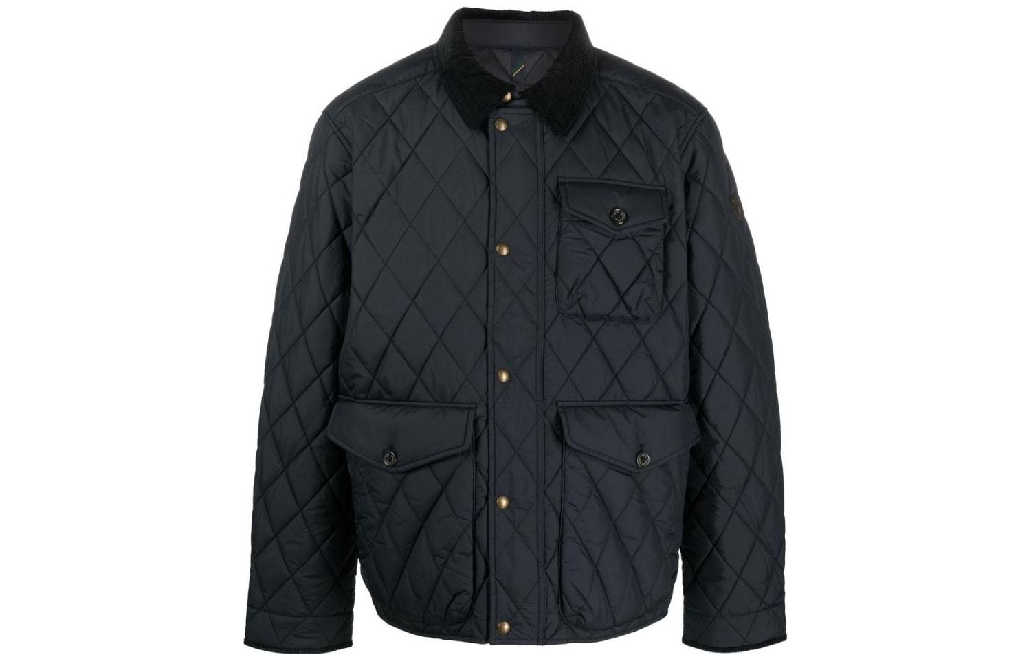 

Ромбовидное стеганое одеяло с застежкой на пуговицы. Куртка Polo Ralph Lauren, черный