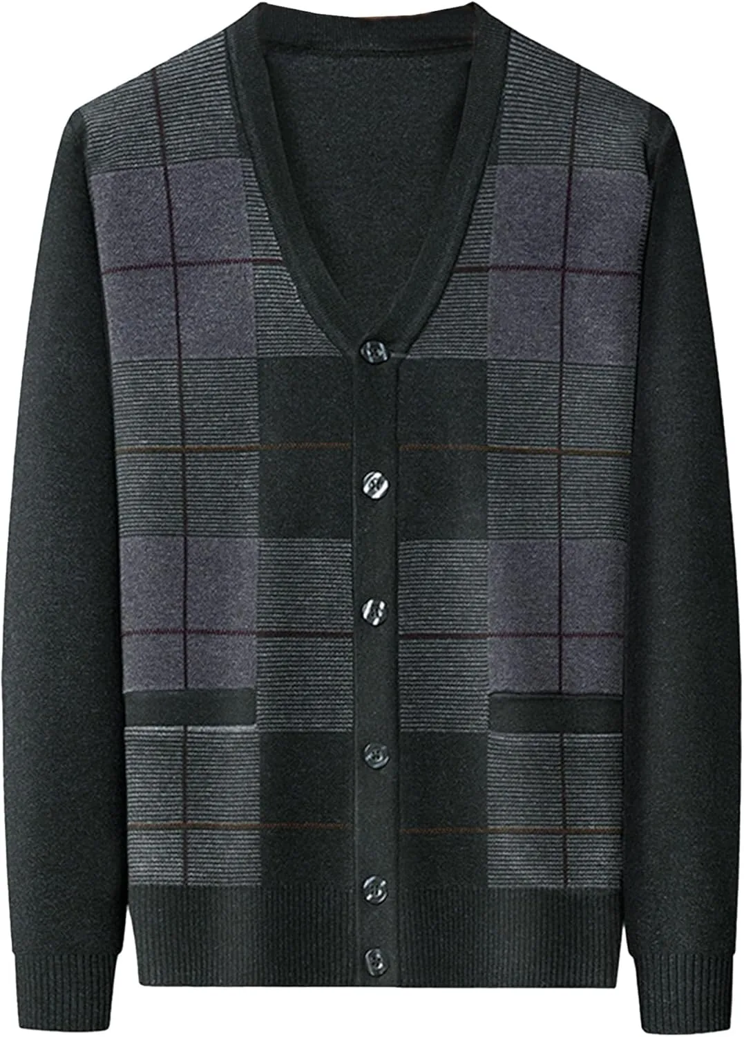 

Кардиган мужской V-образный вырез с карманами Argyle Pattern