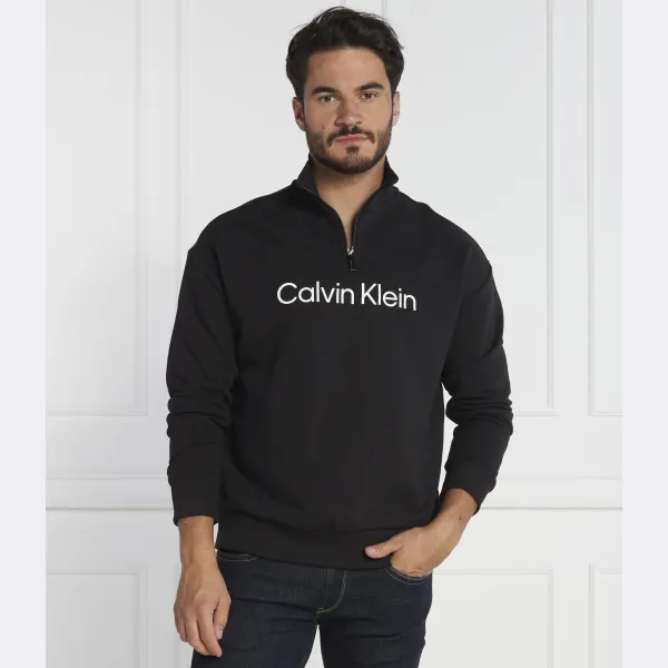 Толстовка комфортного кроя с молнией в четверть и логотипом Hero Calvin Klein, черный — фото 2