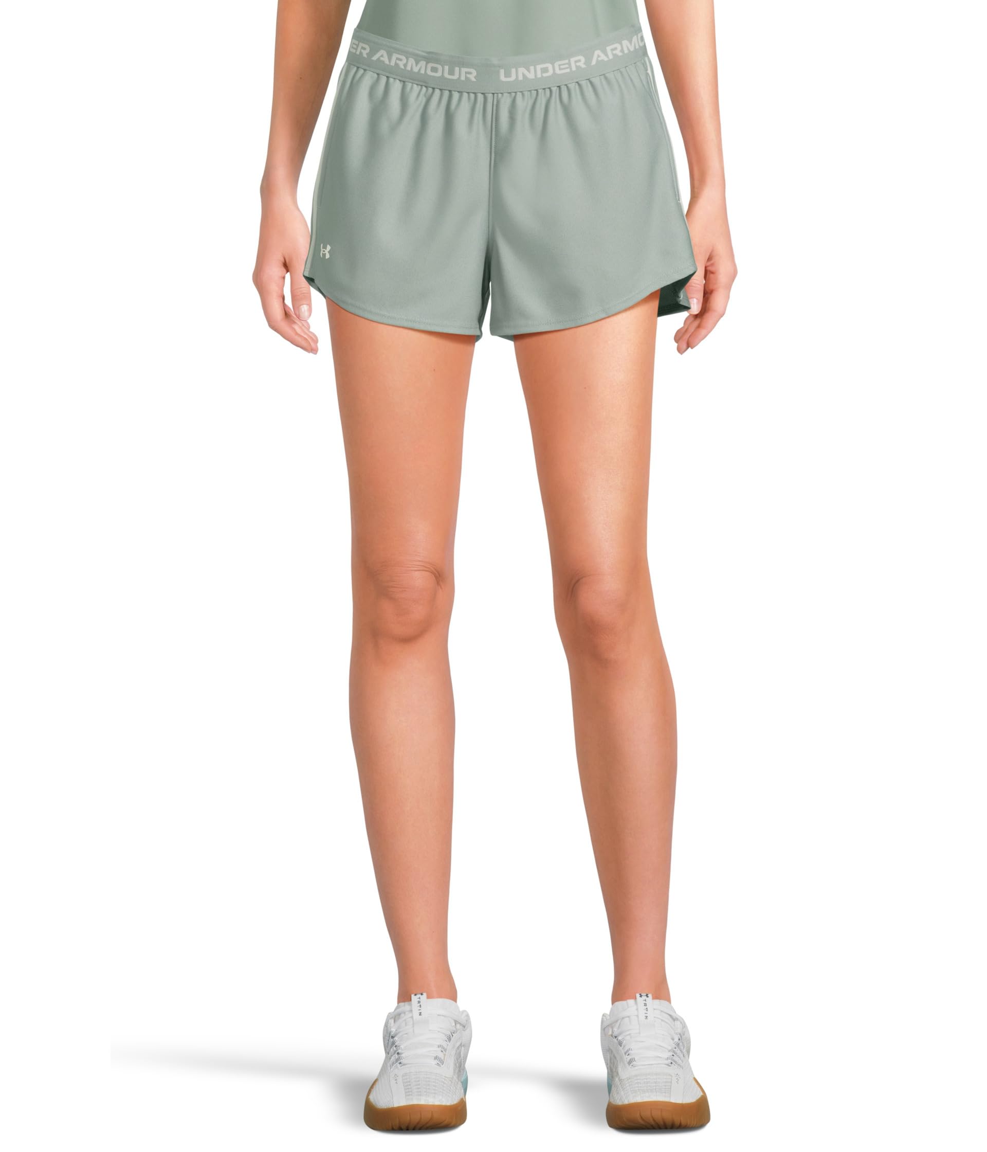 

Шорты Under Armour Tech Play Up Shorts, цвет Silica Green/Hydro Green/White
