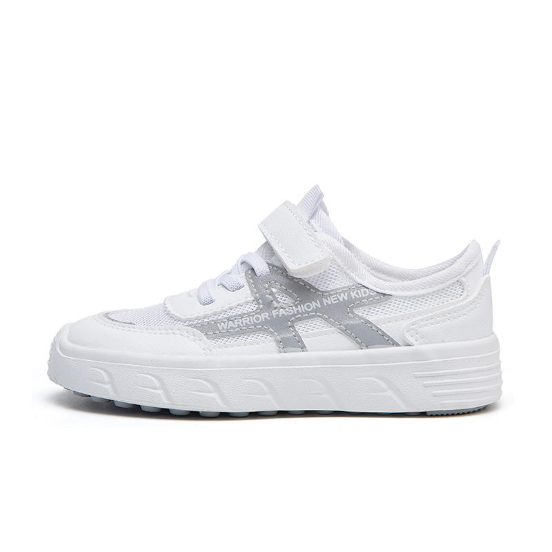

Устойчивые к скольжению, износостойкие, дышащие, легкие детские повседневные туфли Warrior белые детские