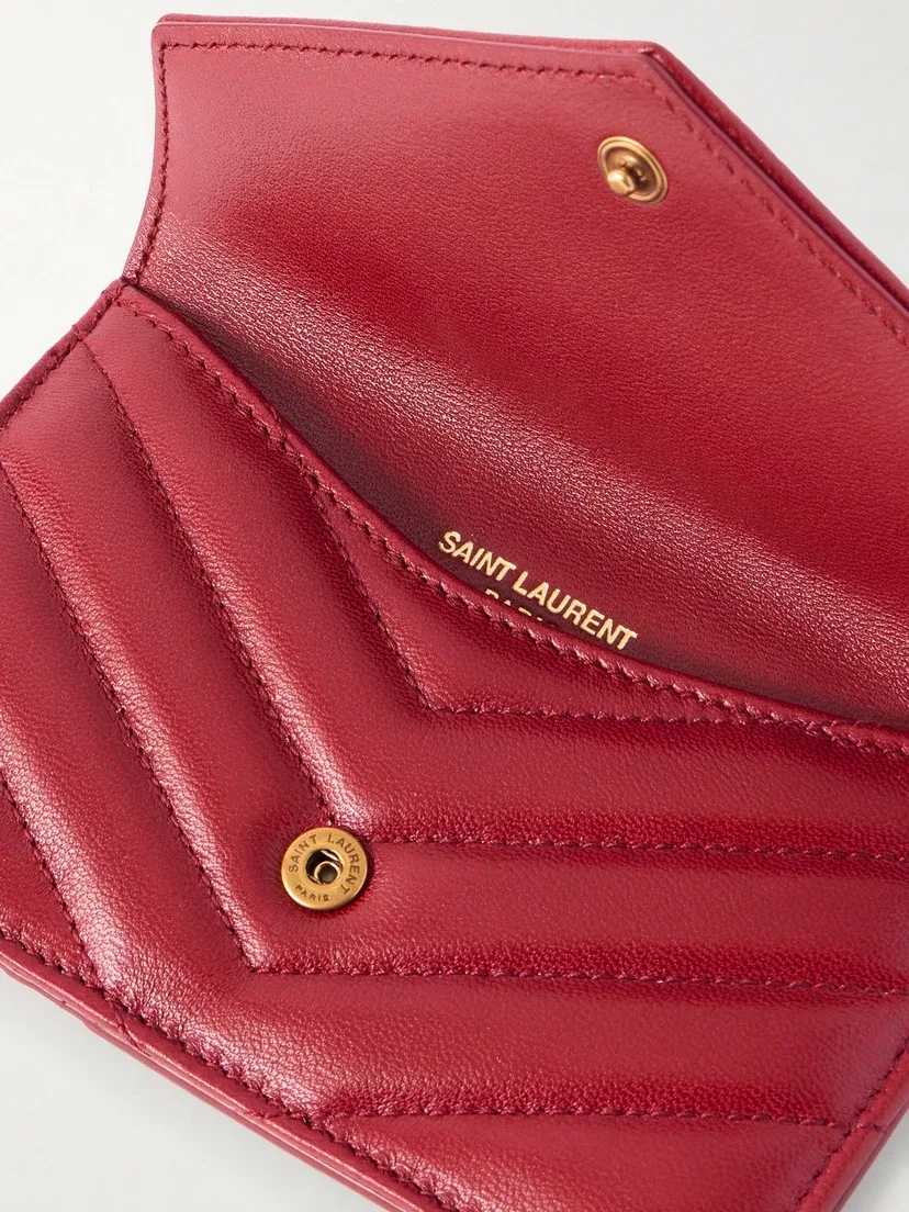 Кошелек Cassandre из стеганой кожи SAINT LAURENT, красный — фото 4