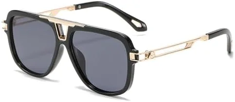 

Ретро классические модные квадратные солнцезащитные очки 2026 года для мужчин и женщин, в винтажном стиле, с металлической оправой, летний тренд MTZJH, C1