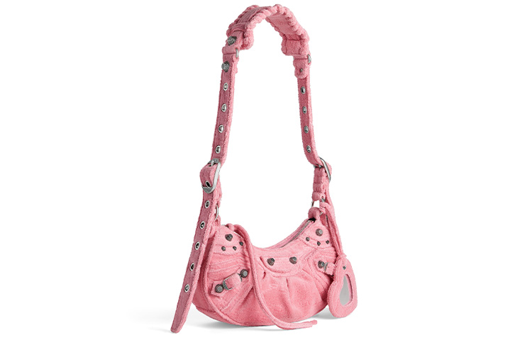 Balenciaga Сумка кросс-боди Le Cagole малая розовая — фото 3