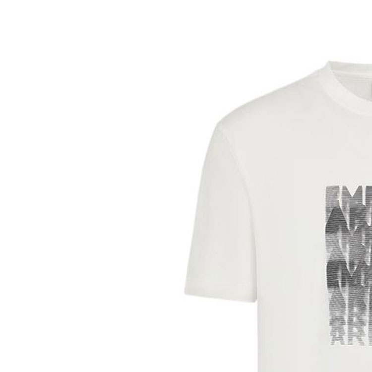 Футболка с принтом смещенного логотипа мужская белая EMPORIO ARMANI — фото 4
