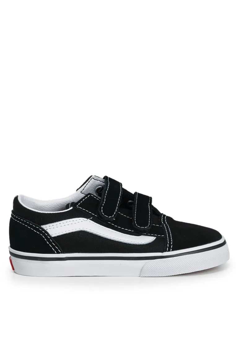 Кроссовки детские, классические, Old Skool V, Vans, черно-белые