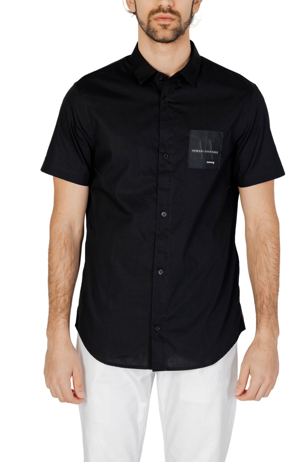 

Рубашка Armani Exchange с короткими рукавами и логотипом, черный