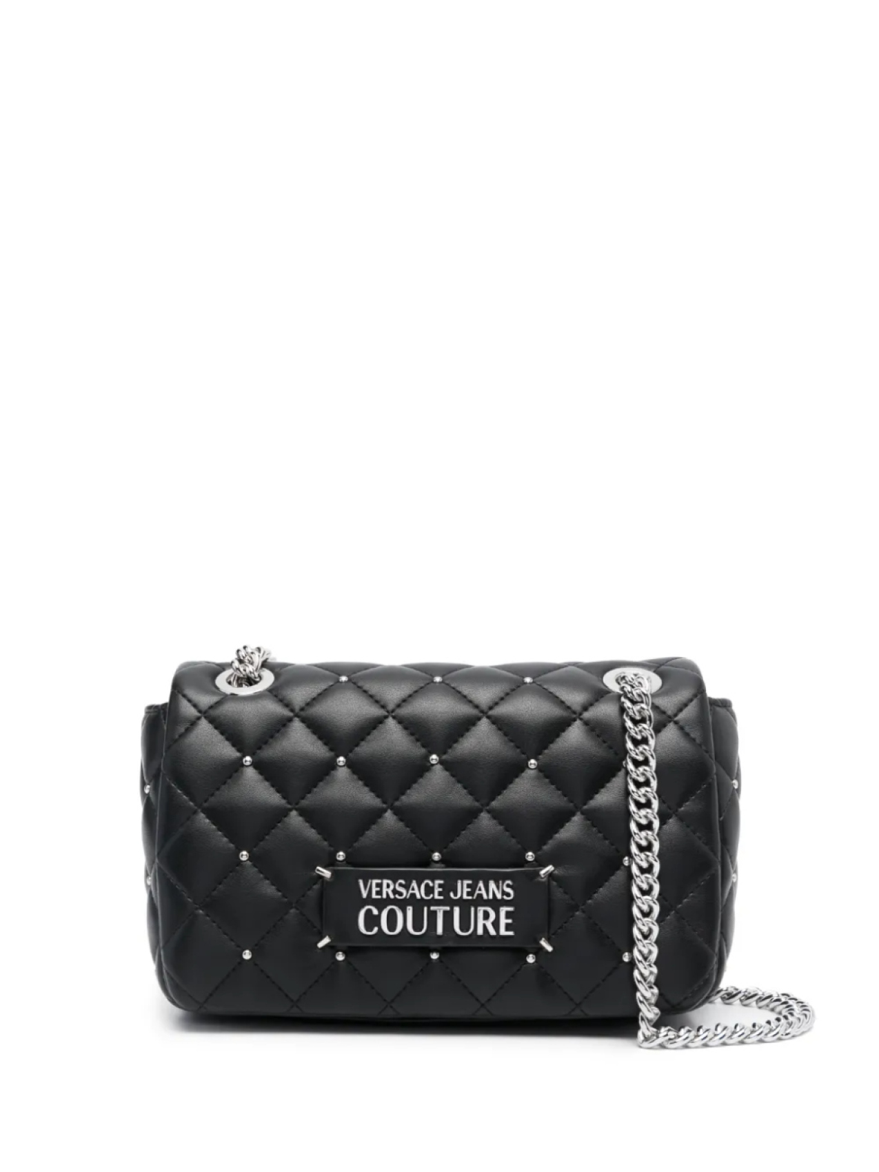 

Стеганая сумка через плечо с логотипом Versace Jeans Couture, черный