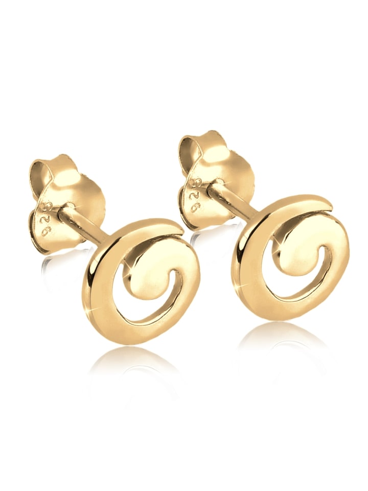 

Elli Серьги из серебра 925 пробы в виде спирали с золотым креплением