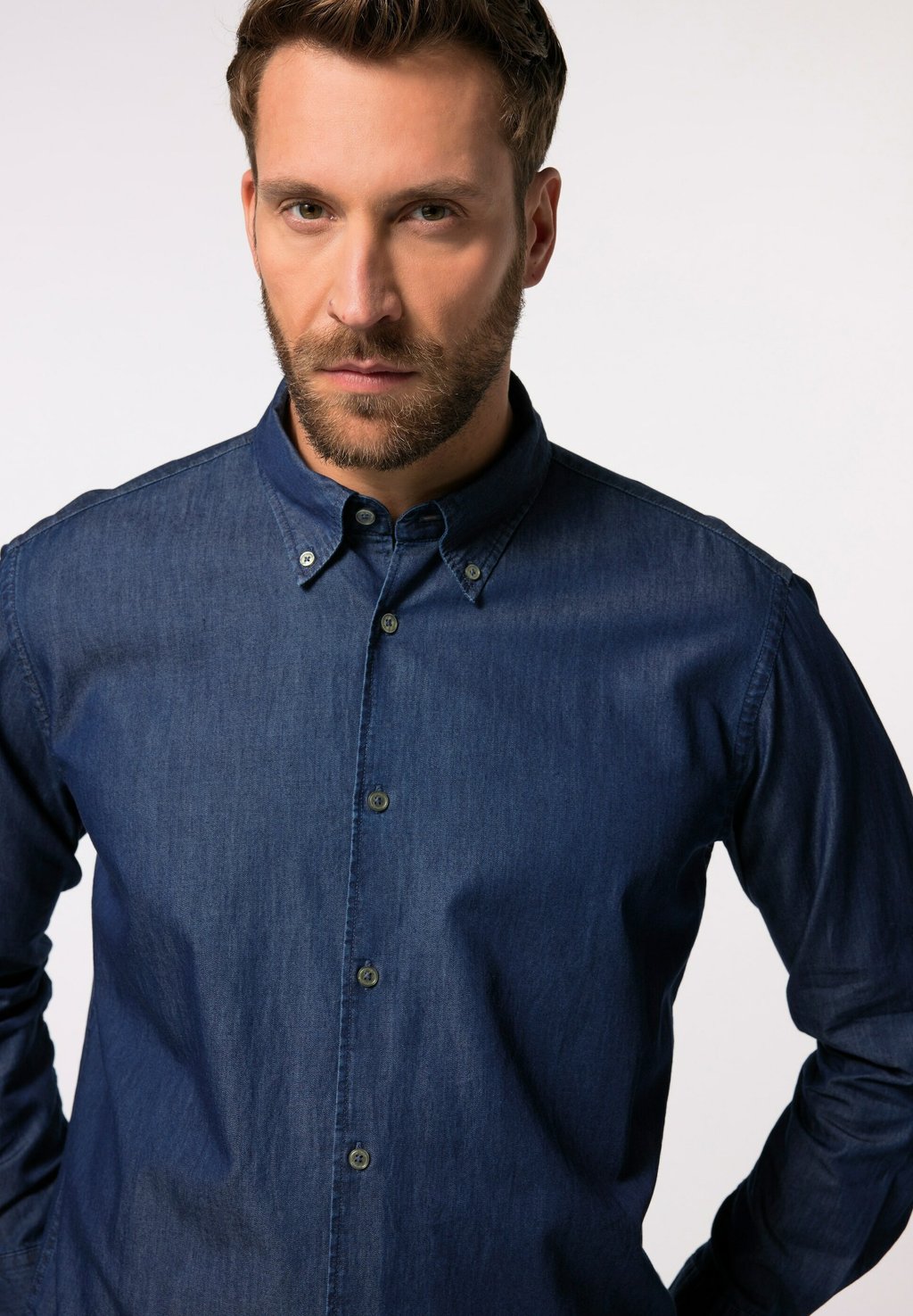 

Рубашка LANGARM BUTTONDOWN-KRAGEN COMFORT FIT JP1880, синий деним