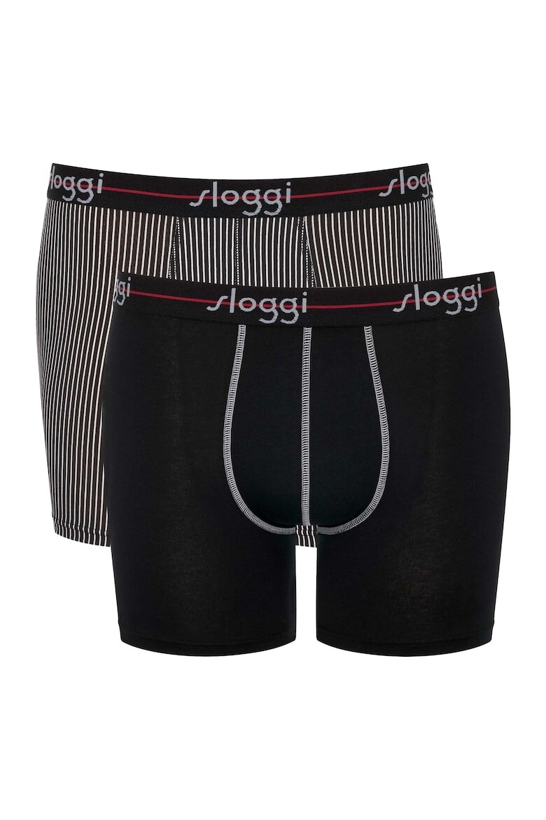 

Боксеры с контрастами, 2 пары Sloggi, черный