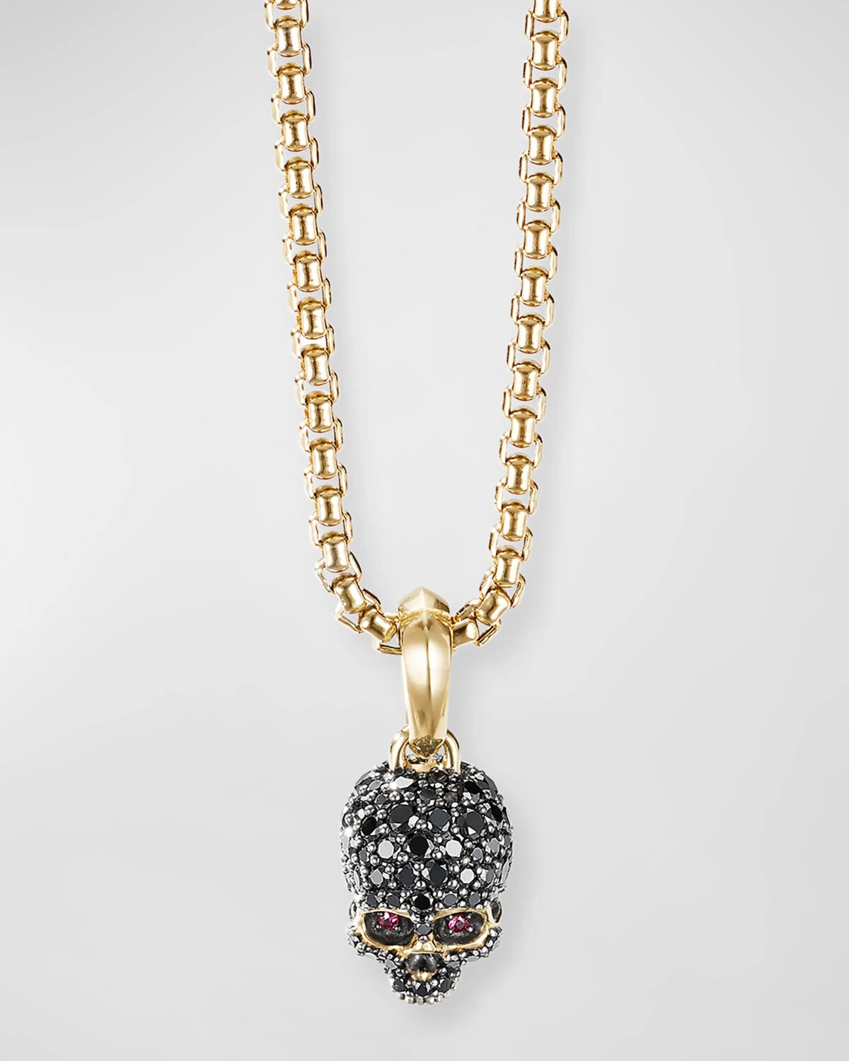 

Мужской кулон Memento Mori с черепом и бриллиантами из 18-каратного золота, 14 мм David Yurman, цвет Gold