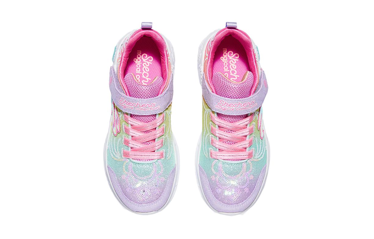 Детские кроссовки Skechers для девочек с амортизацией и дышащим верхом розовые фиолетовые — фото 3