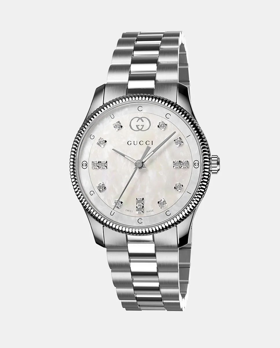 

G-Timeless YA1265064 Женские стальные часы Gucci, серебряный