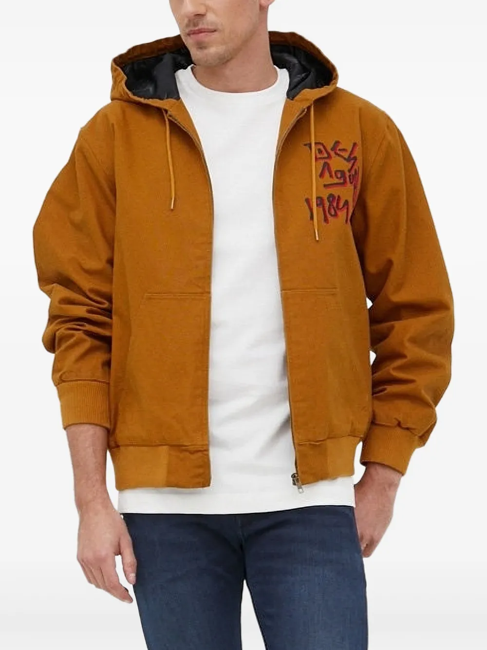 

Куртка с капюшоном и графичным принтом Desigual, оранжевый