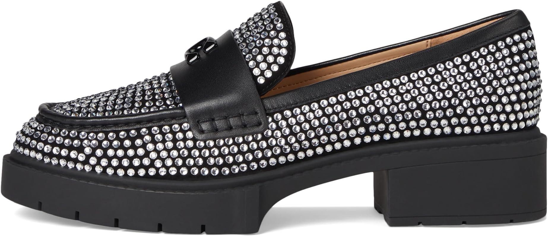 Лоферы COACH Leah Loafer With Crystal, черный — фото 4